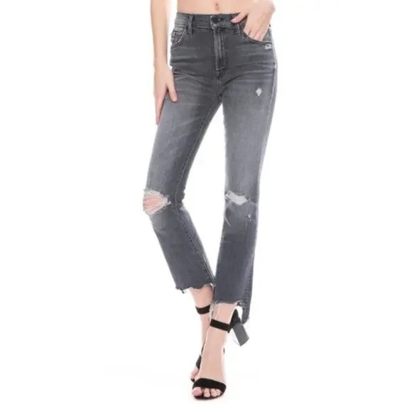 MOTHER SUPERIOR The Insider Crop Step Chew Crop Jeans in Pedal to Metal Size 25 - Picture 3 of 16